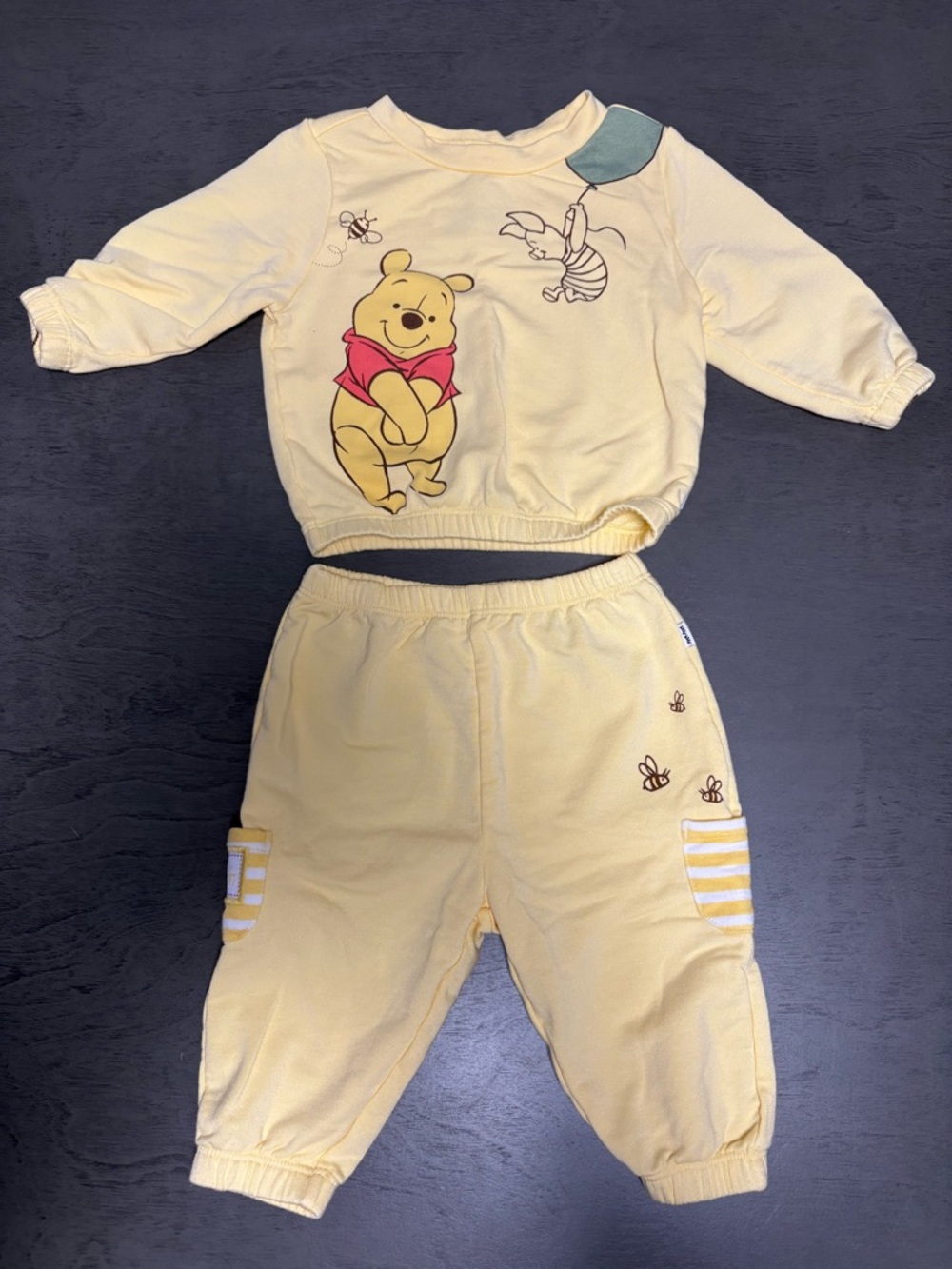 Little Sleepies Disney Pooh Set 0-3M Bamboo Crewneck & Joggers EUC